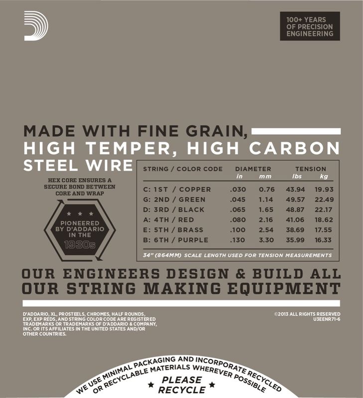 D'Addario ENR71-6 Strängset Elbas Nickel Half Rounds 030 - 130 (6-str.)