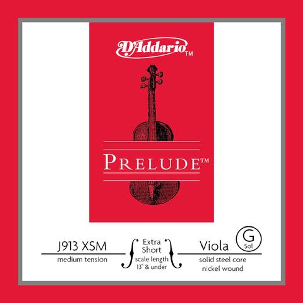Daddario Orchestral J913 XSM Prelude Viola G X-Short /Medium Tension