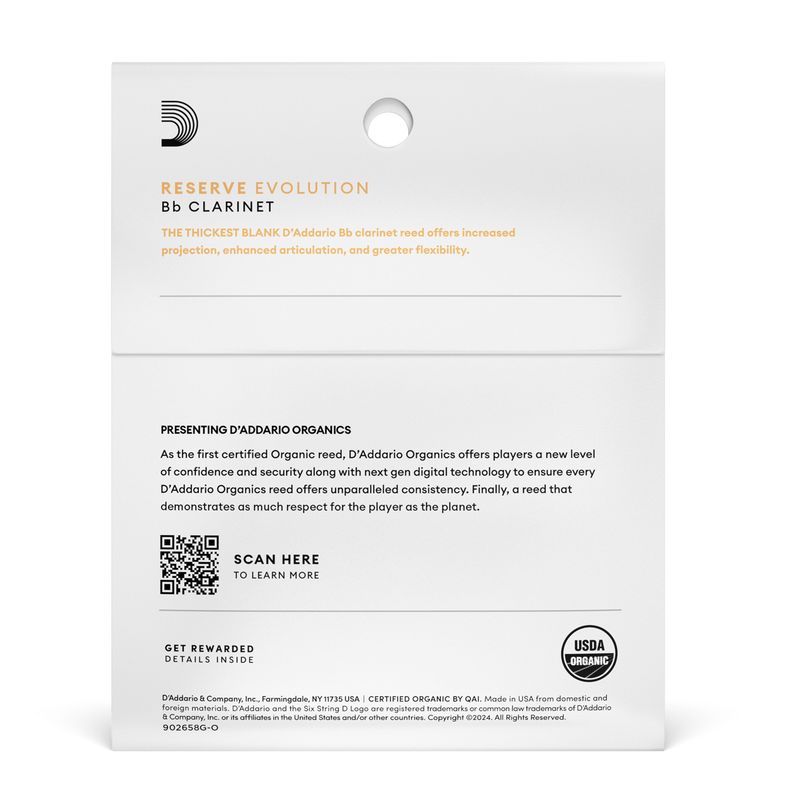D'Addario ODCE0335 Org. Reserve Evolution Bb-Klarinett 3-p 3.5