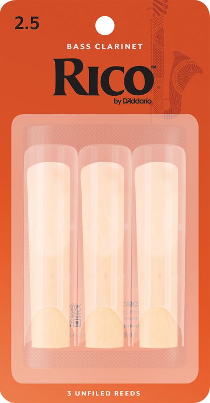 D'Addario REA0325 Rörblad Rico Bas-Klarinett 3-p. 2.5