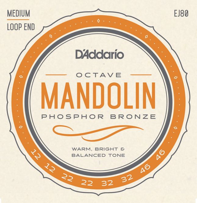 Hovedbilde D'Addario EJ80 Strängset Oktavmandolin Phoisphor ...