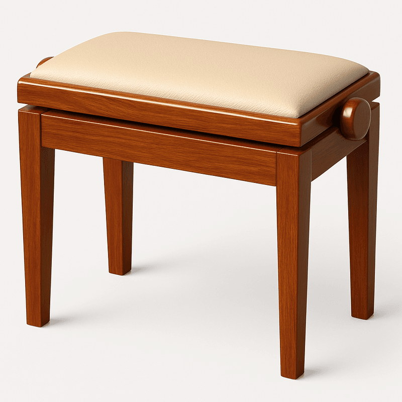 Hidrau BG1 Regulerbar Pianokrakk Kirsebær Blank med Beige sete i Ekte Skinn