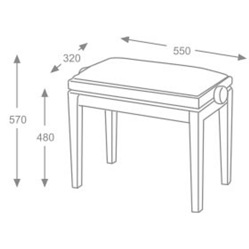 Hidrau BG1 Regulerbar Pianokrakk Rosentre Blank med Gull sete i Velur