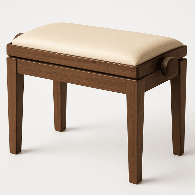 Hidrau BG1 Regulerbar Pianokrakk Valnøtt 2 Matt med Beige sete i Ekte Skinn