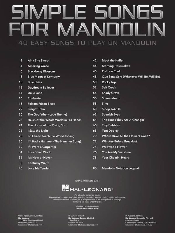 Simple Songs for Mandolin