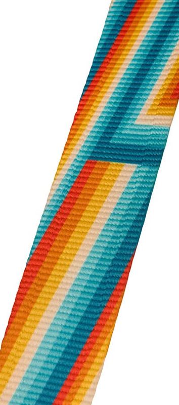 Fender  Retro ribbed poly guitar strap, rainbow design