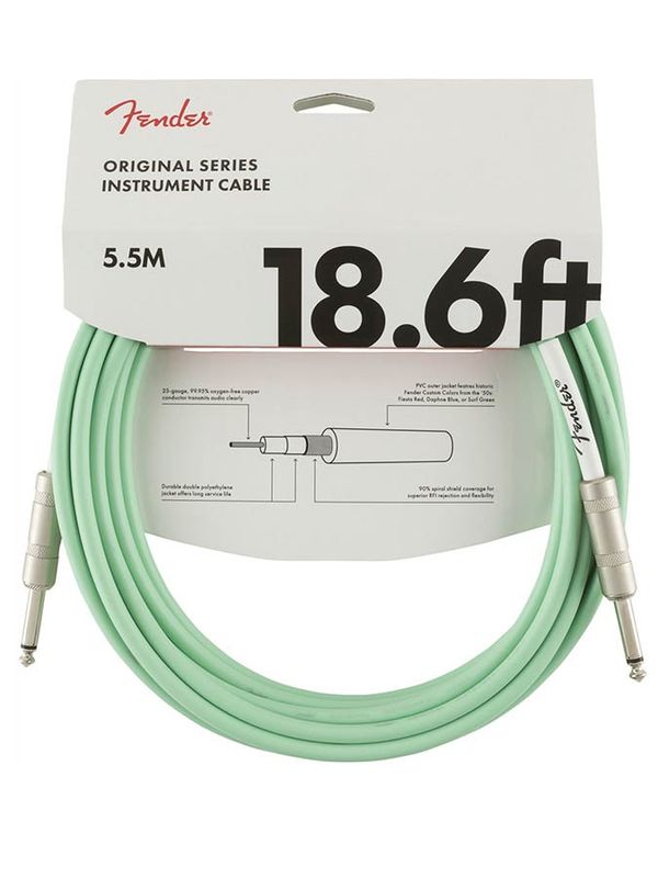 Fender Original Series Inst.cable, 18.6ft, surf green