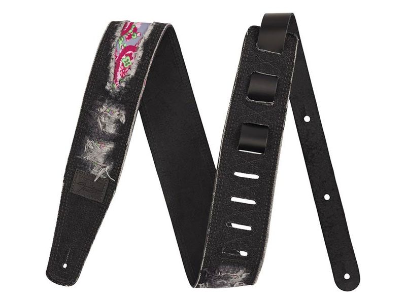 Fender  Wrangler ripped denim strap, black
