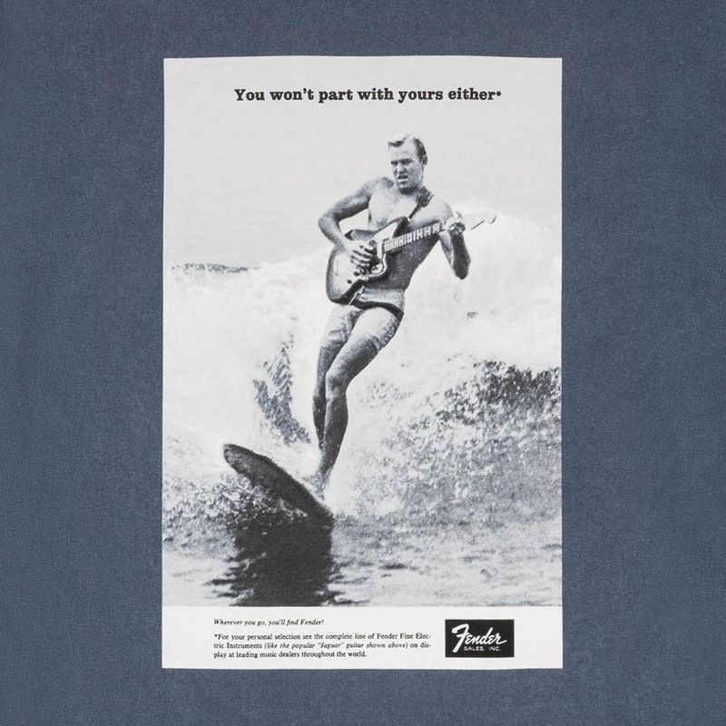 Fender vintage ad surfer tee, ocean XL