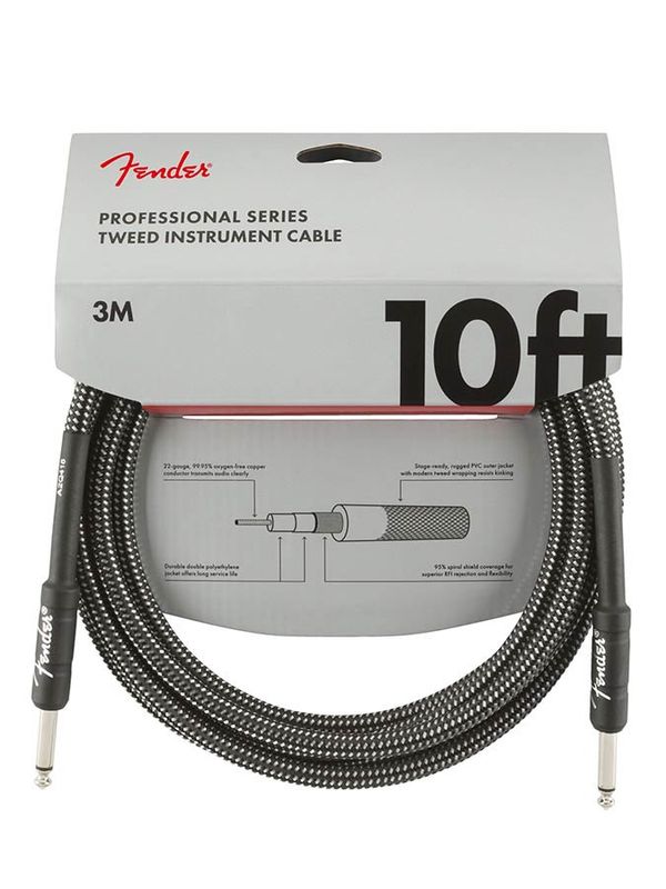 Fender Professional Tweed Inst.cable, 10ft, gray tweed
