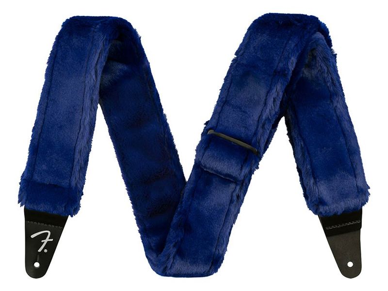Fender Poodle plush guitar strap, blue