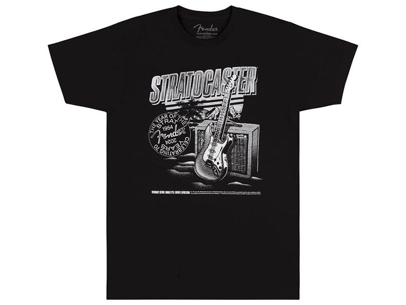 Fender Stratocaster 70th Anniversary, tee, black, L