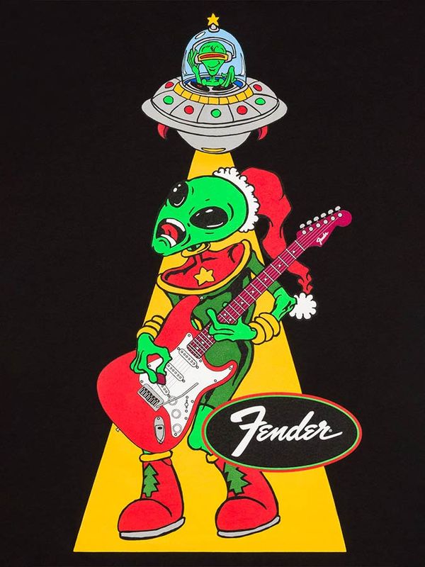 Fender t-shirt Ugly Christmas Alien, black, S