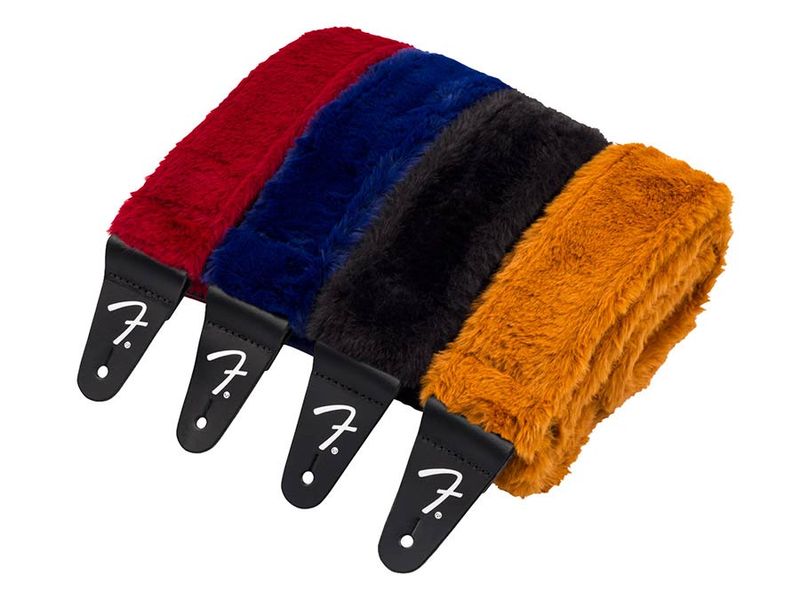 Fender Poodle plush guitar strap, rust