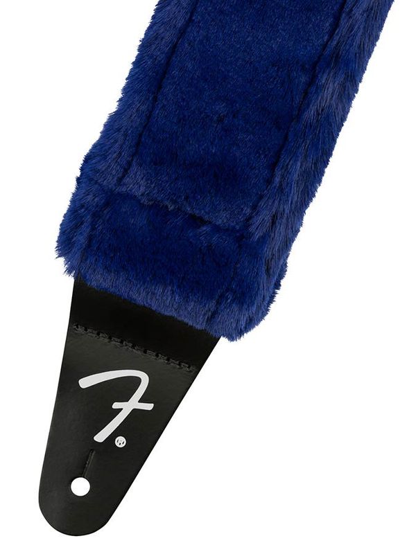 Fender Poodle plush guitar strap, blue