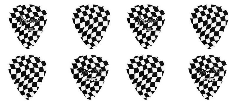 Fender checkerboard picks, 351 shape, celluloid, 8-pack