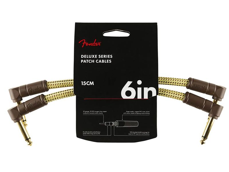 Fender Deluxe Series patch cables (2 pcs), 6ft, tweed