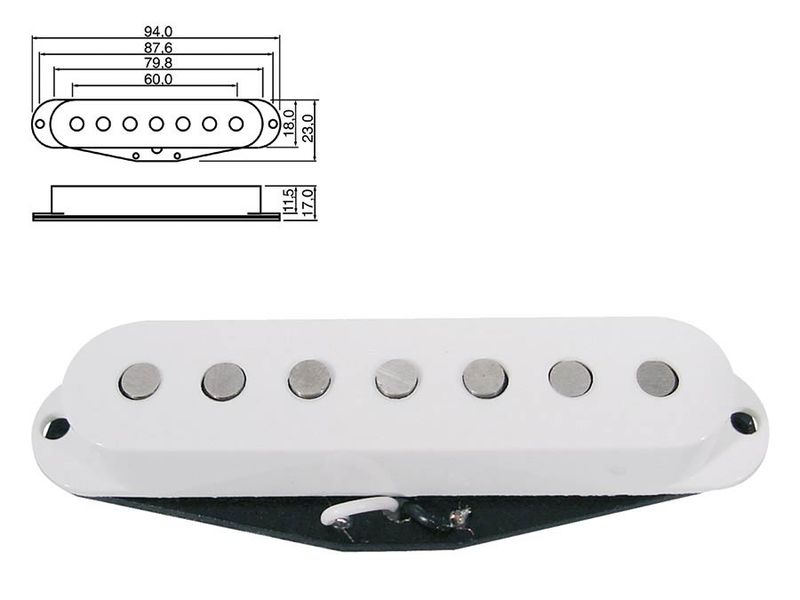Boston PU-19 Single Coil 7-str - White