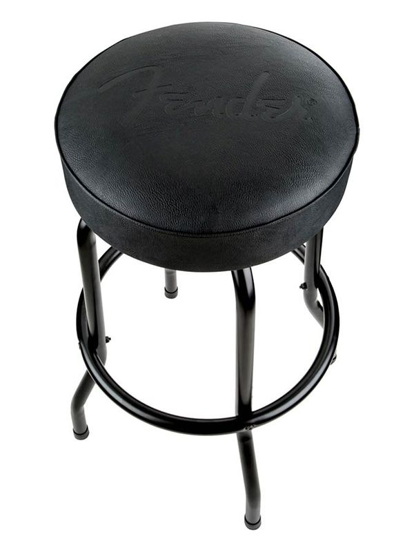 Fender  embossed black logo barstool, black/black, 30