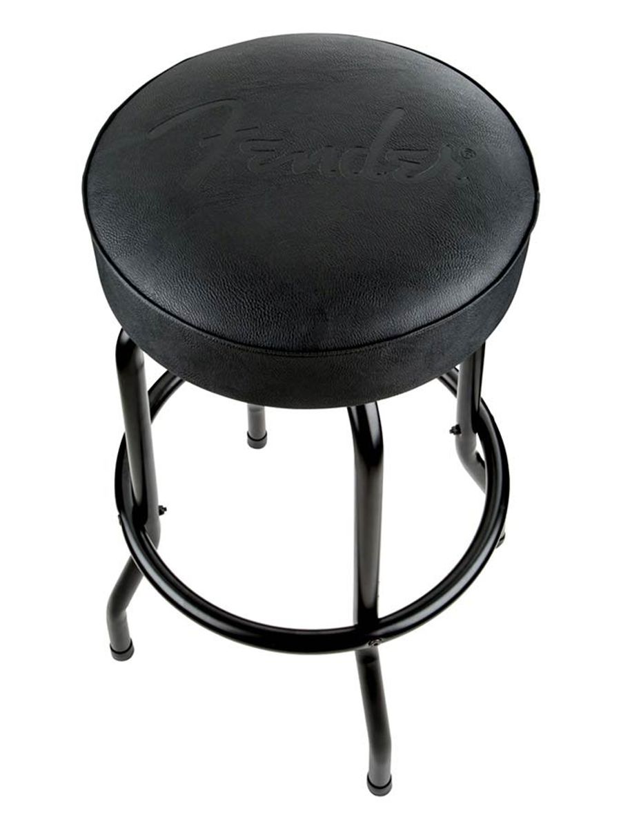 Fender  embossed black logo barstool, black/black, 30