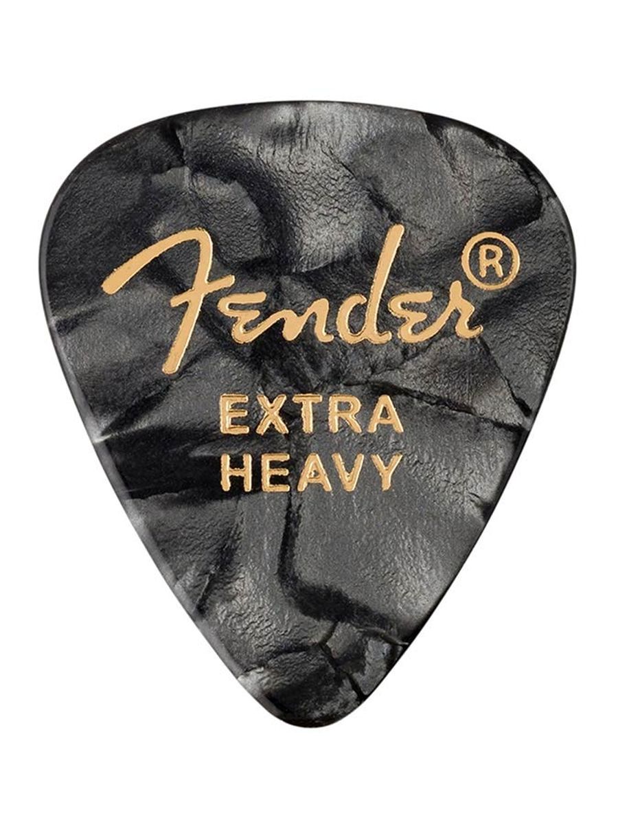 Fender  351  premium picks, extra heavy, black moto, 12-pack