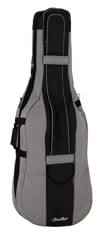 Boston CT-144-GR cello bag 4/4, light grey, 19 mm. padded, 2 straps, various pockets