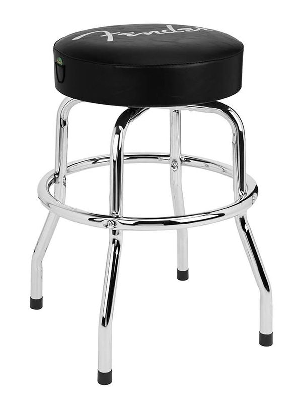 Fender  Spaghetti logo pick pouch barstool, black/chrome, 24