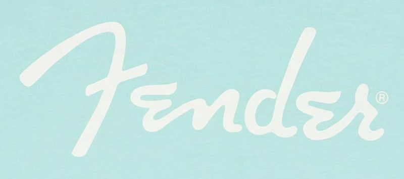 Fender  T-Shirts spaghetti logo, daphne blue, M
