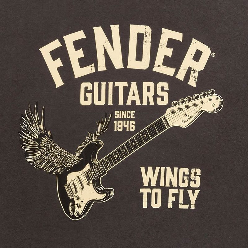 Fender  Wings To Fly T-Shirt, vintage black, XL