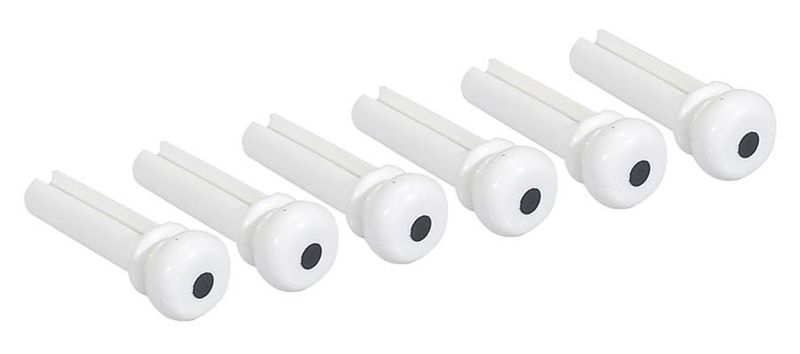 Boston 2120 Bass Bridge Pins White / Black Dot 6-p