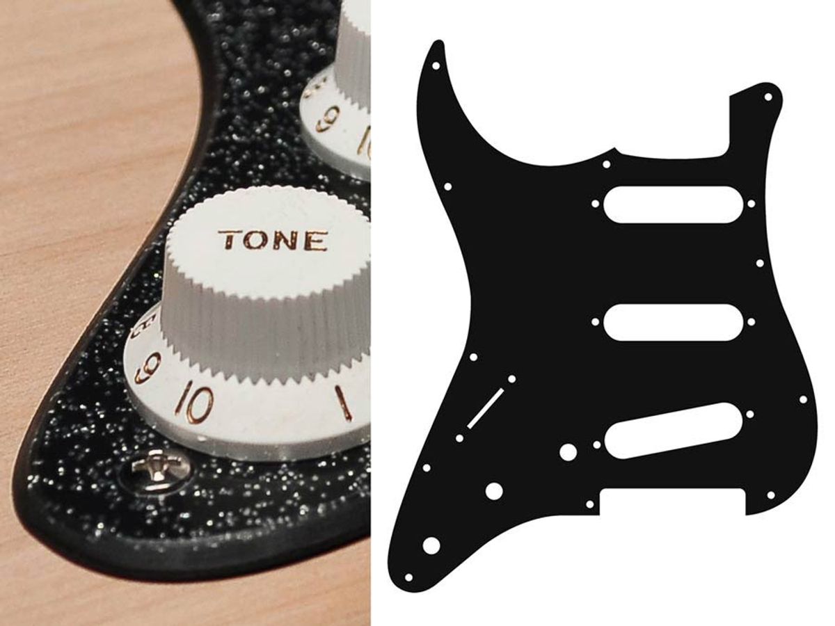 Boston SL-213 Pickguard Strat - Sparkling Black (Lefthand)
