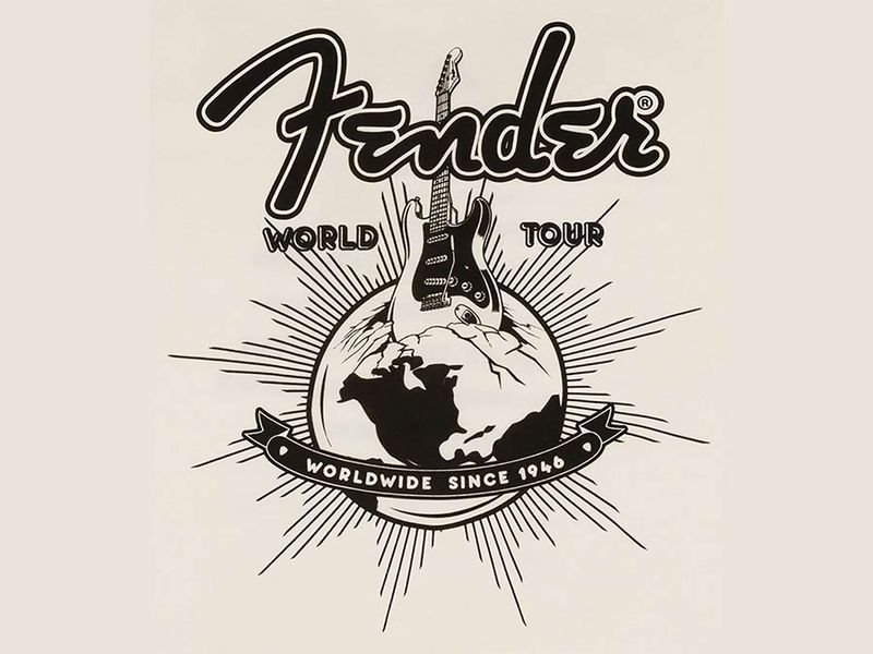 Fender  T-Shirts world tour, vintage white, XL