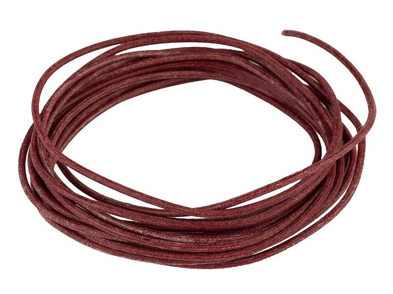 Boston USA made (Gavitt) waxed cotton braided push back wire, red, 10 feet