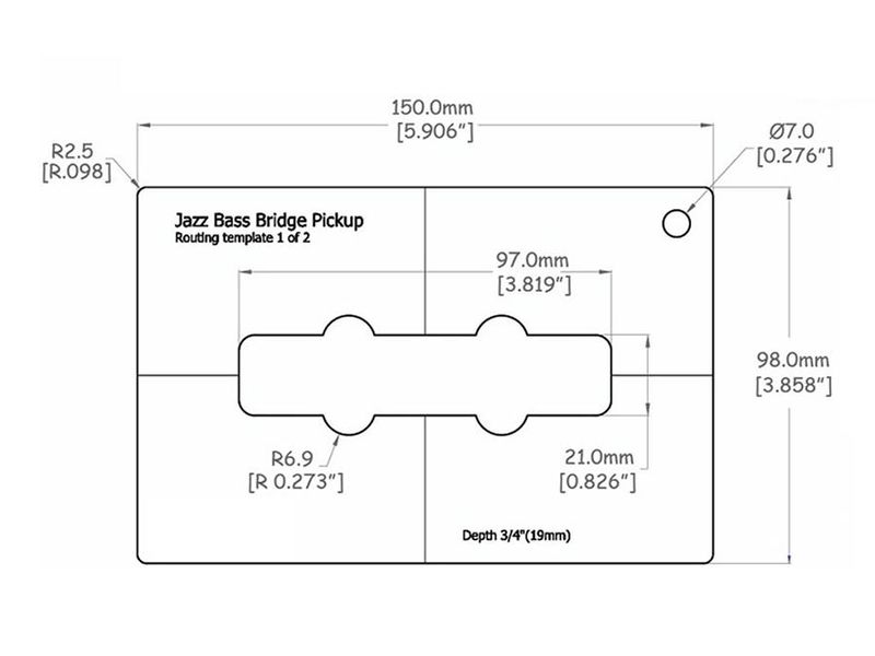 Boston ART-JB/B pickup routing template JB bridge