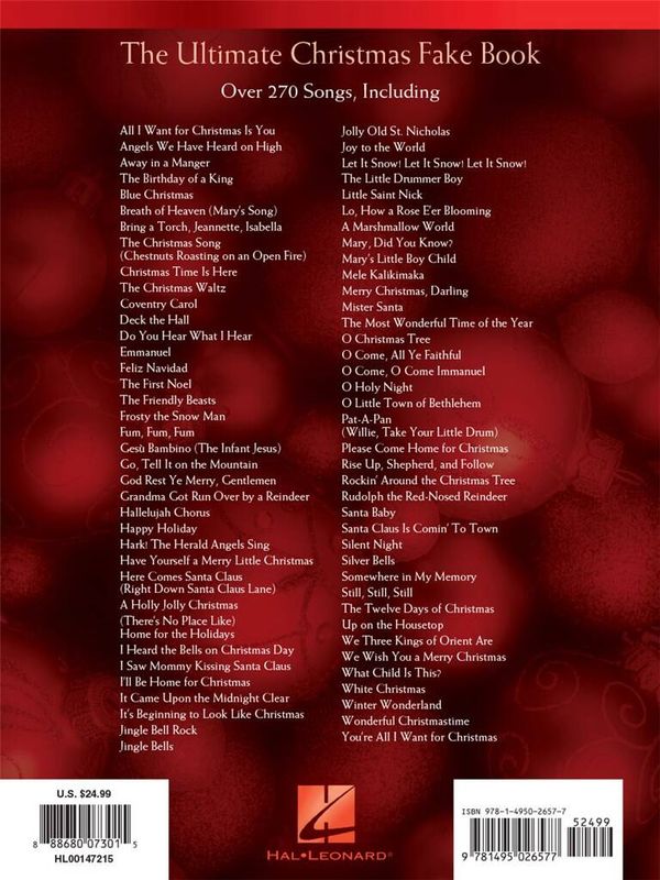 The Ultimate Christmas Fake Book - 6th Edition