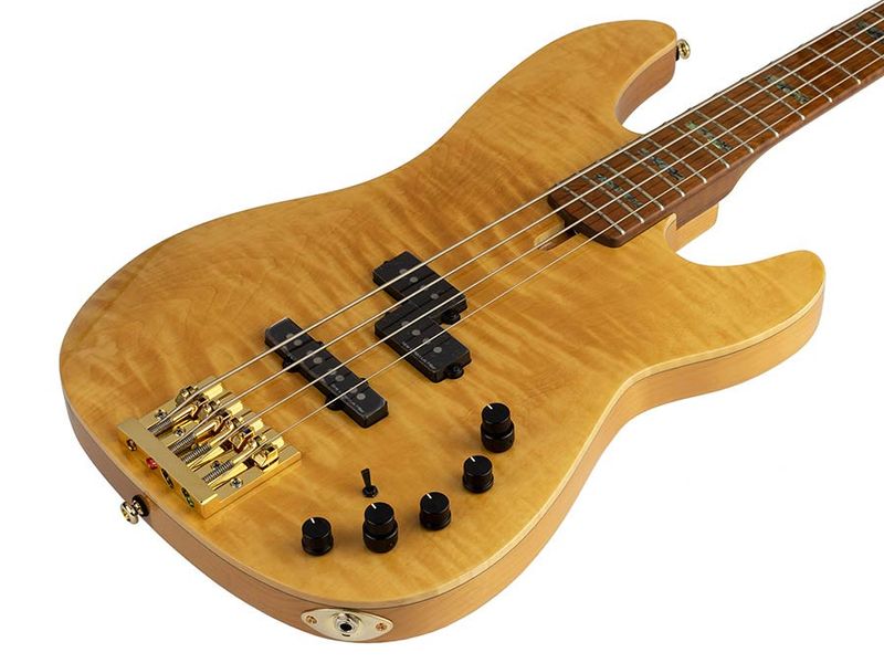 Sire P10 Series Marcus Miller swamp ash + flamed maple 4-string active bass guitar natural, with hard case