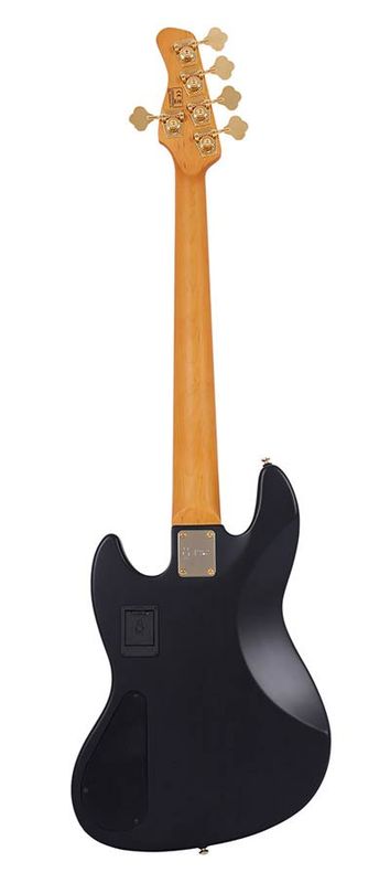Sire V10 Series Marcus Miller swamp ash + poplar burl 5-string active bass guitar, transparent black satin, with hardcase