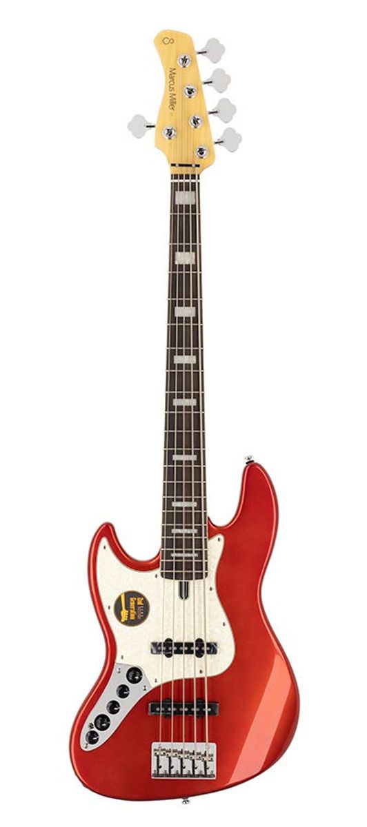 Sire V7 2nd Gen Series Marcus Miller Lefty Alder 5-string Bass Guitar Bright Metallic Red
