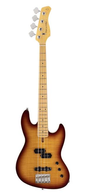 Hovedbilde Sire U5 Series Marcus Miller Alder with Flamed Maple Top  4- string Short Scale Bass Guitar Tobacco Sunburst