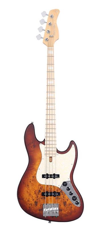 Sire V7 Series Marcus Miller swamp ash reissue 4-string active bass guitar, tobacco sunburst satin