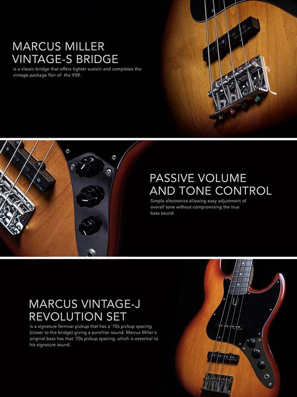 Sire V5 Series Marcus Miller alder 4-string passive bass guitar natural