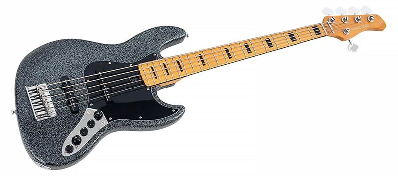 Sire V7+ A5/BKS alder 5-string active bass guitar black sparkle