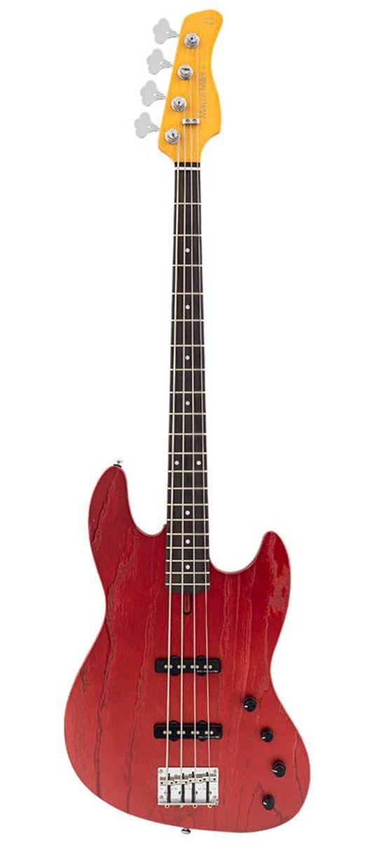 Sire V6 4/CAR mahogany+ash top 4-string active bass guitar candy apple red