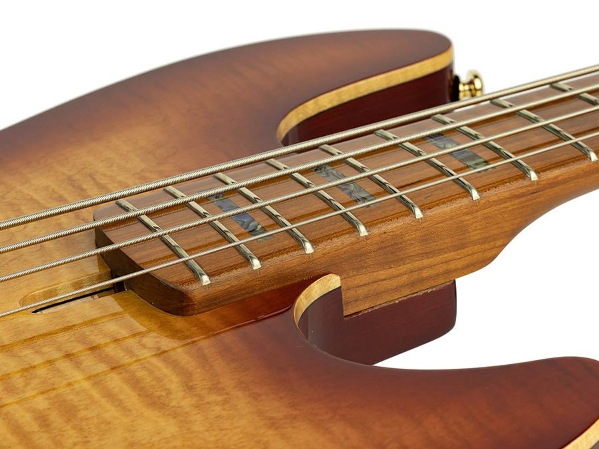 Sire V10 Series Marcus Miller swamp ash + flamed maple 4-string active bass guitar tobacco sunburst, with hard case