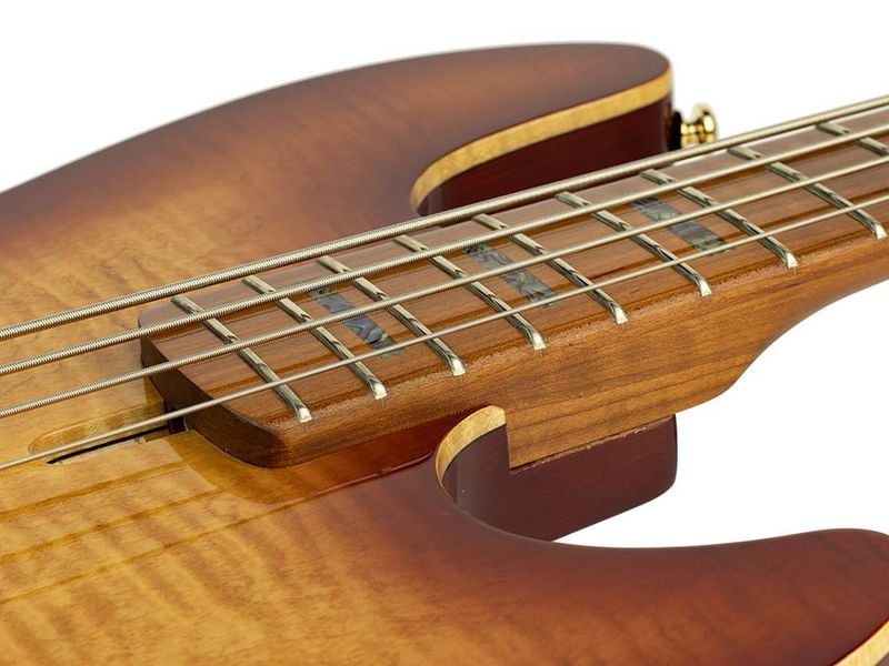 Sire V10 Series Marcus Miller swamp ash + flamed maple 4-string active bass guitar tobacco sunburst, with hard case