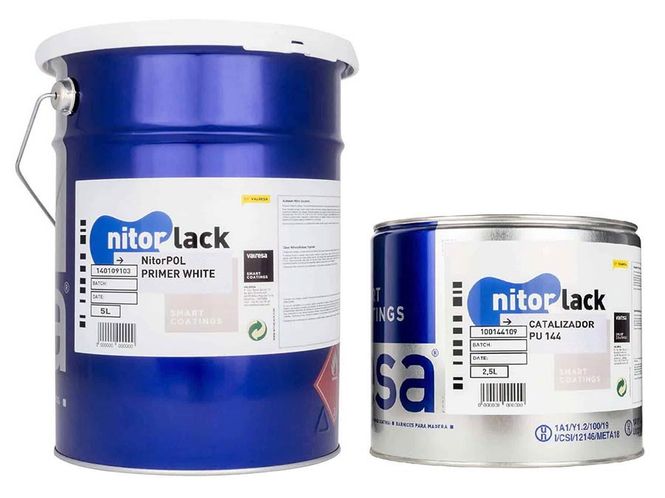Hovedbilde NitorLACK polyurethane primer, white - 5L can + ...
