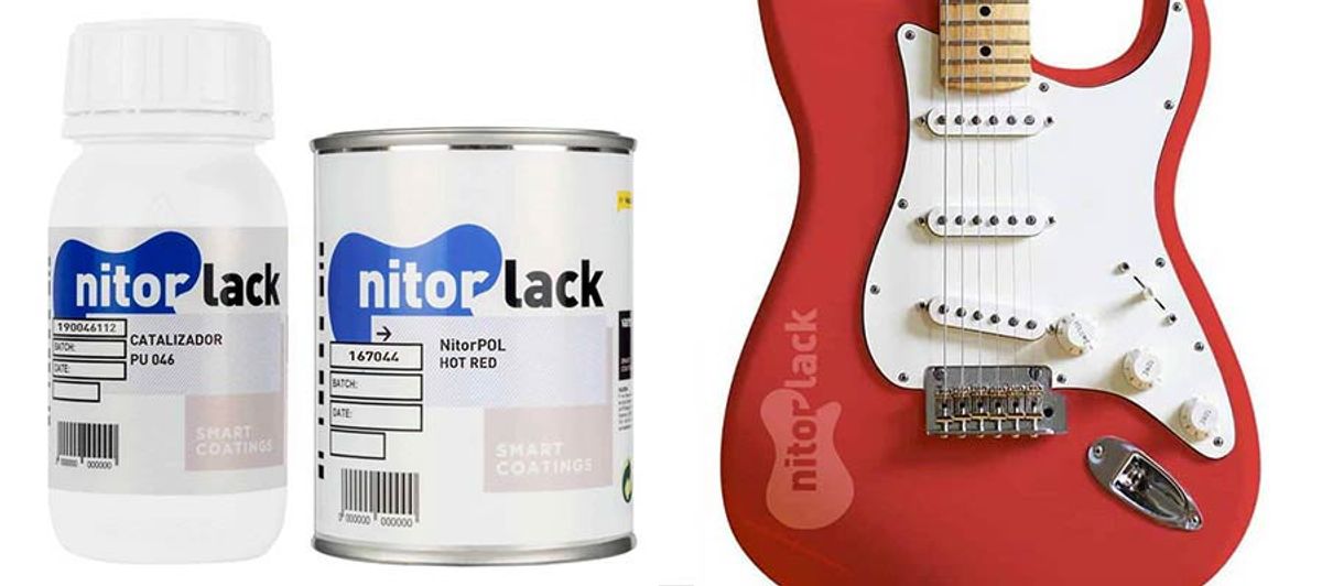 NitorLACK polyurethane paint hot red - 500ml can + 250ml hardener