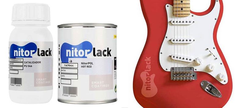 NitorLACK polyurethane paint hot red - 500ml can + 250ml hardener