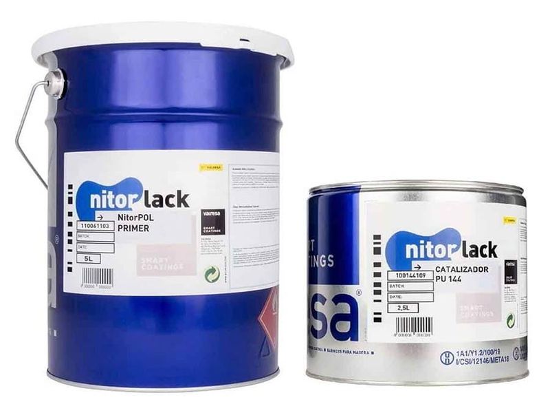 NitorLACK polyurethane primer, clear - 5L can + 2,5L hardener
