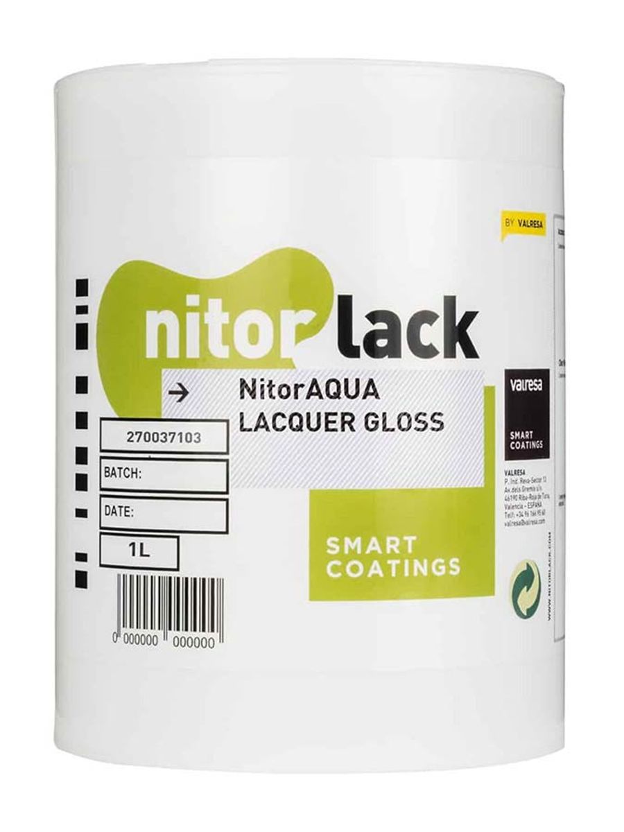 NitorLACK NitorAQUA Waterbased Clear Gloss Lacquer - 1L Can